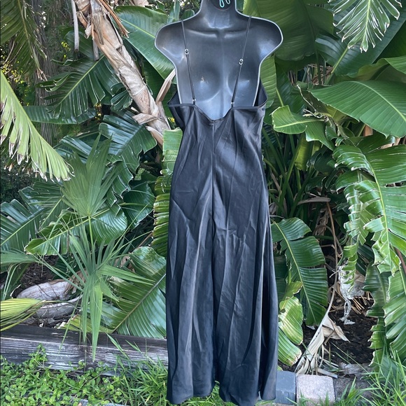 Leopard trim, satin slipped dress or nightgown - Picture 3 of 7